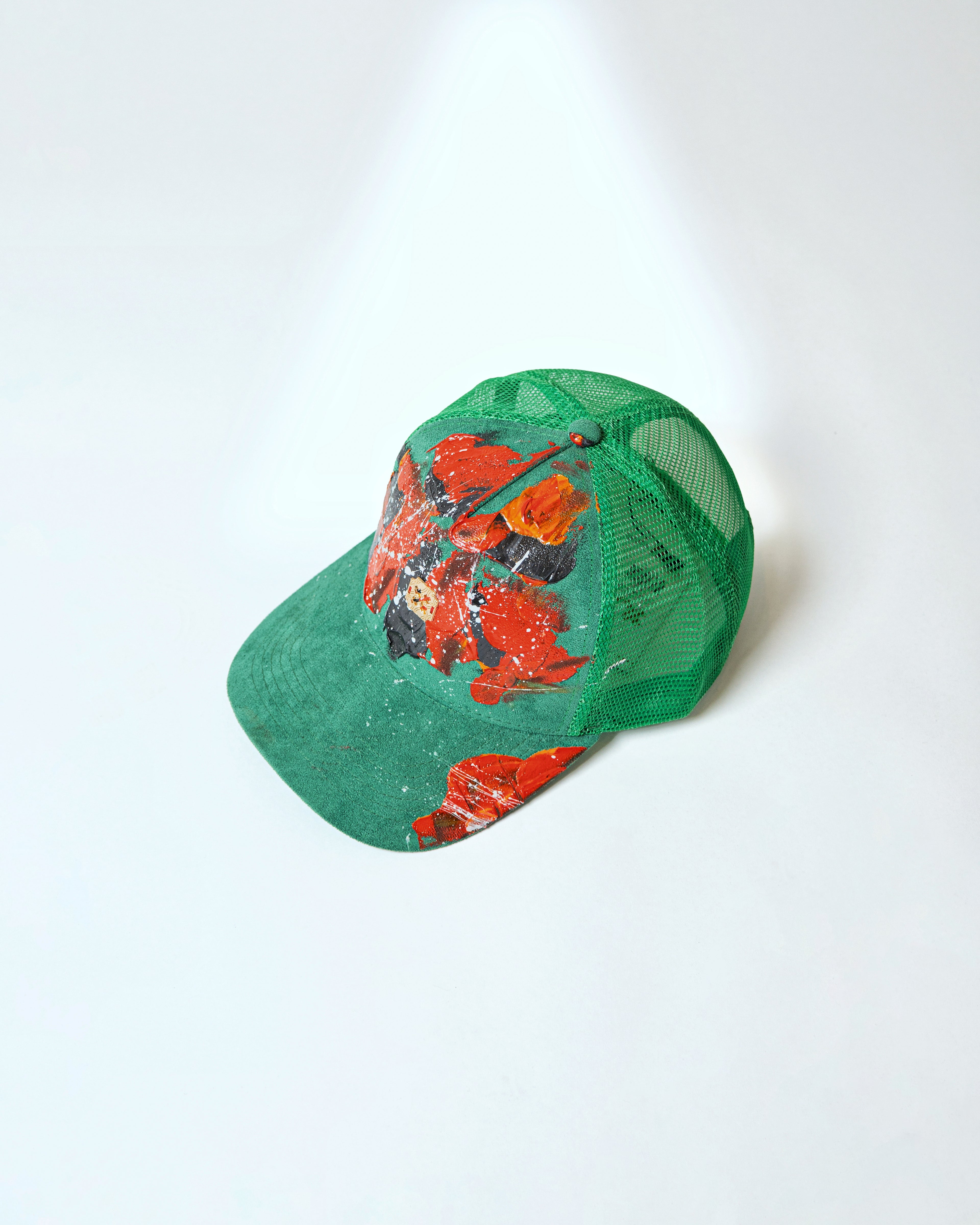 Green Hand-Painted Cap