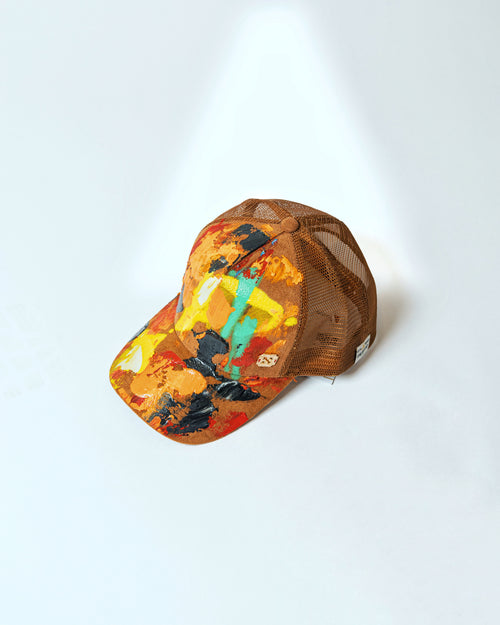 Brown Hand-Painted Cap