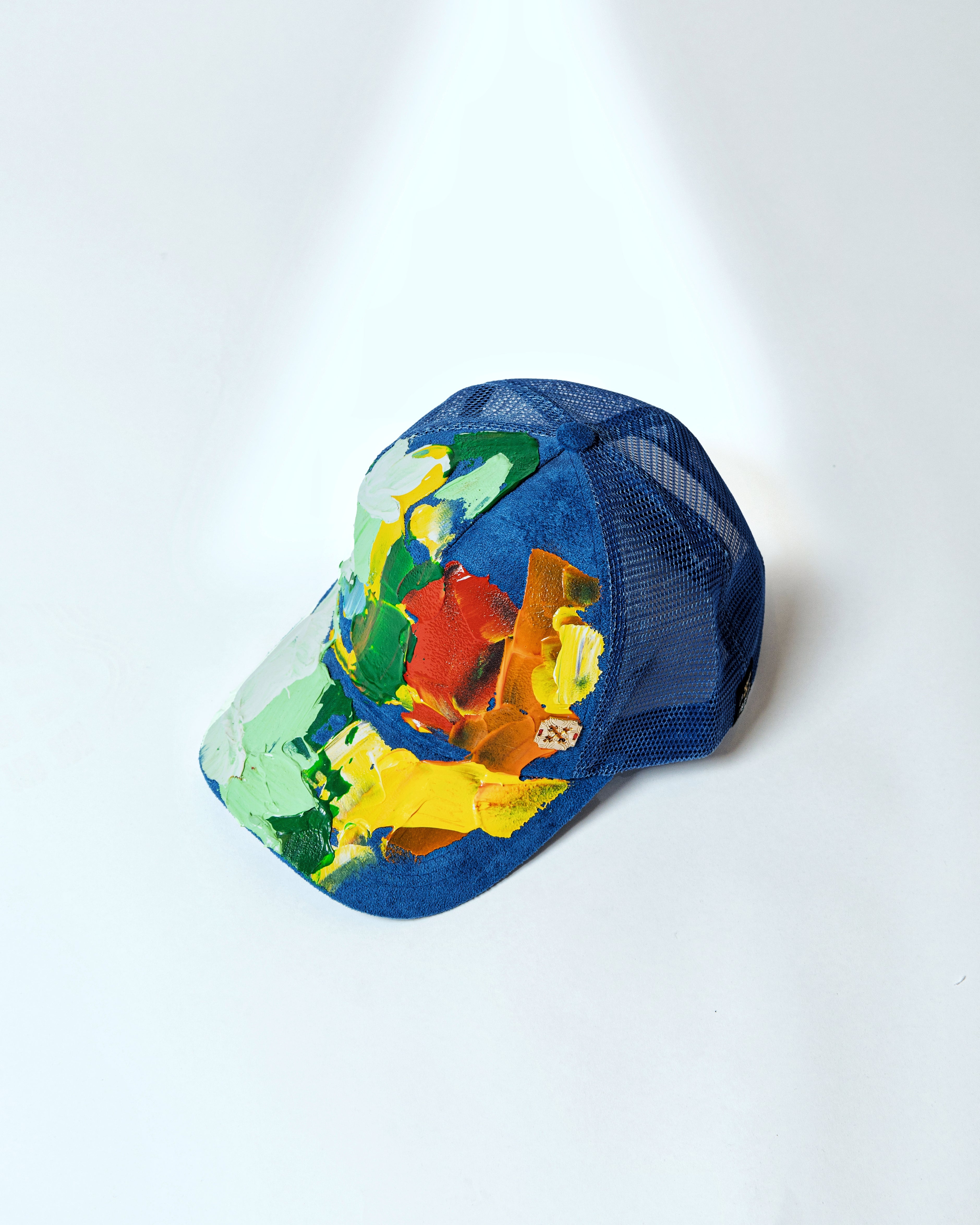 Blue Hand-Painted Cap - BPC05