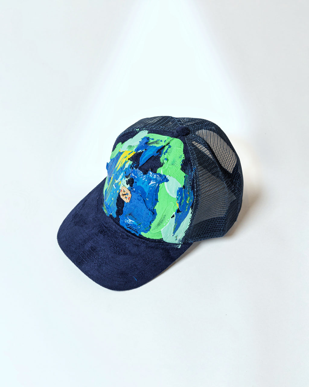Navy Blue Hand-Painted Caps