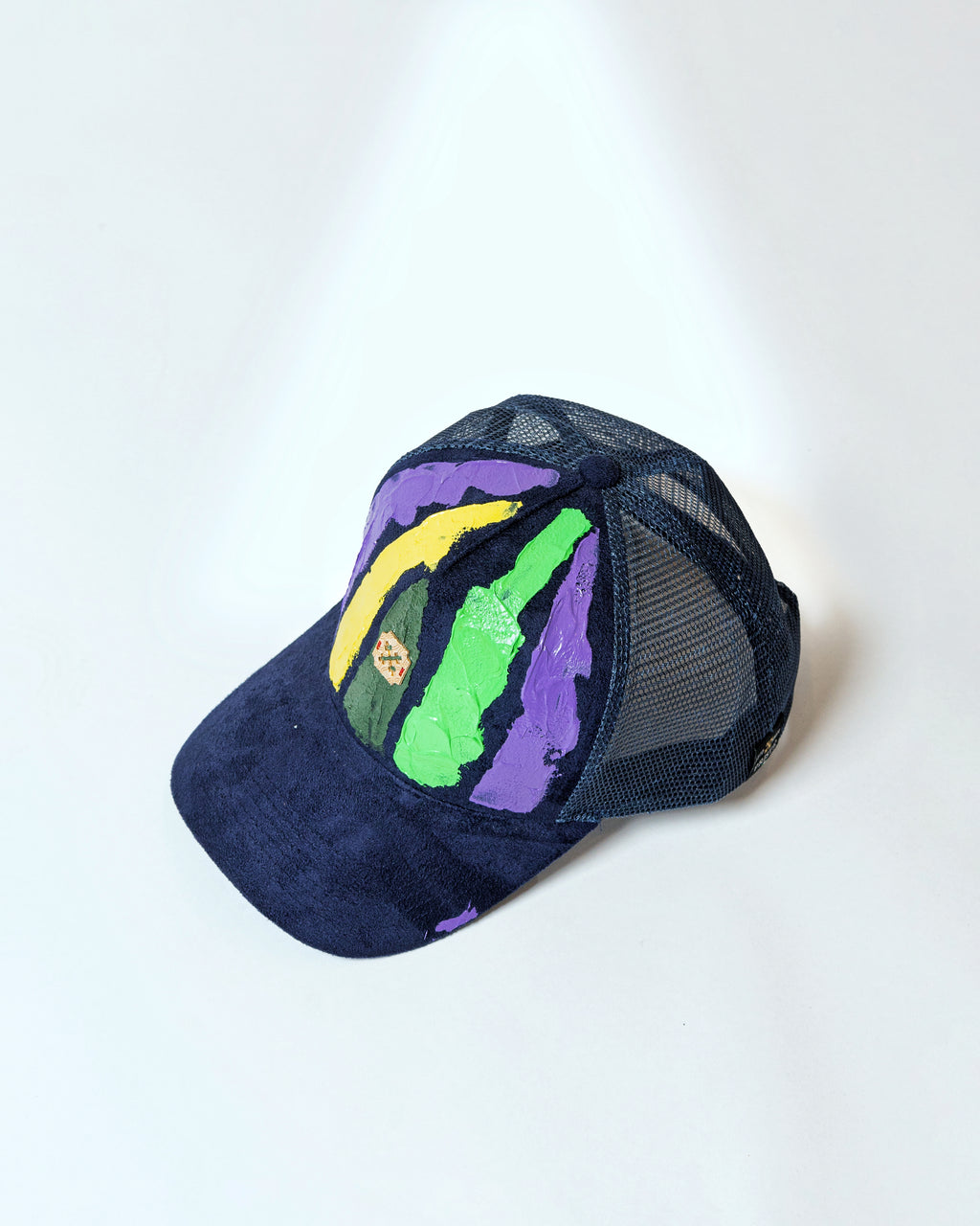 Navy Blue Hand-Painted Caps