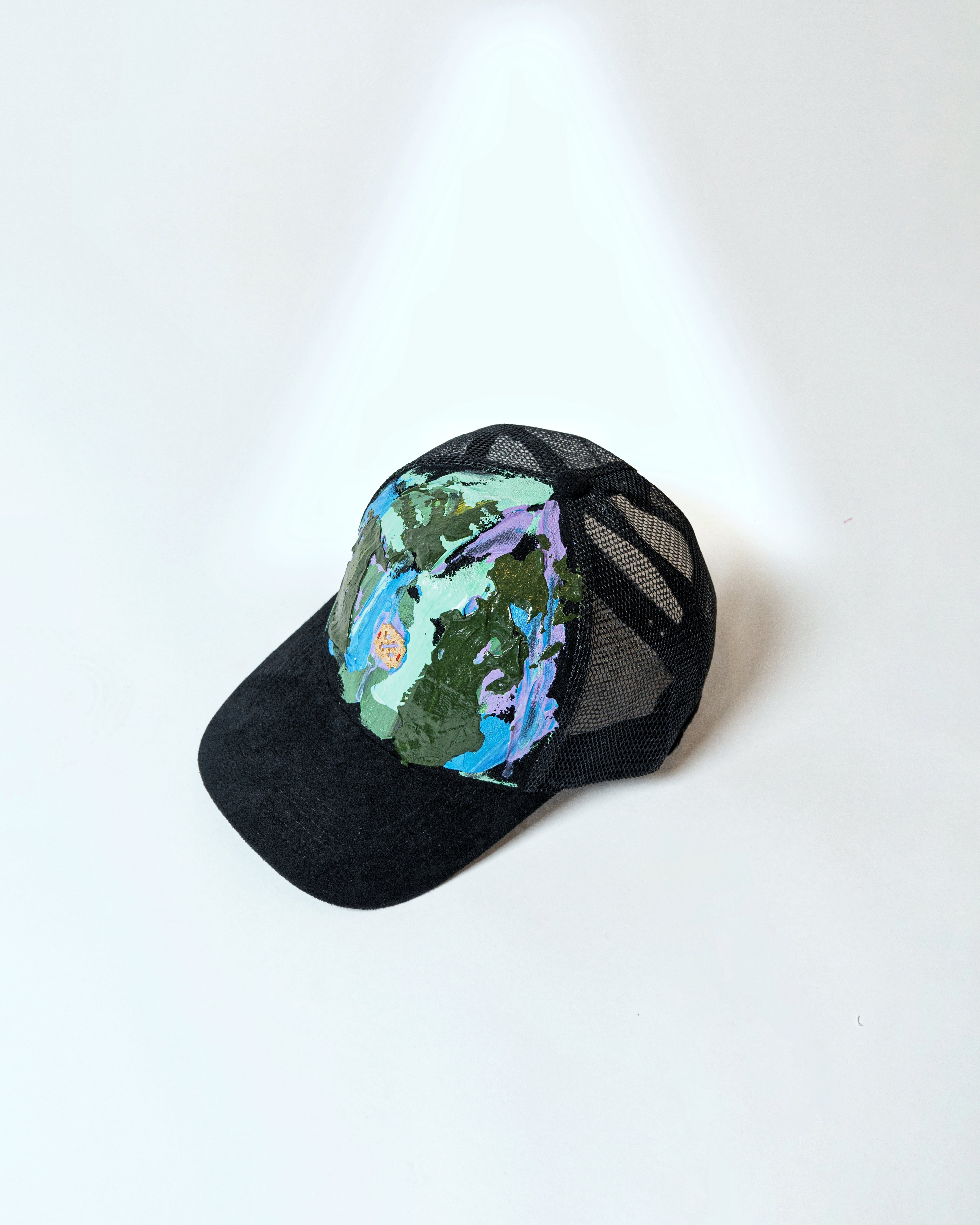 Black Hand-Painted Caps