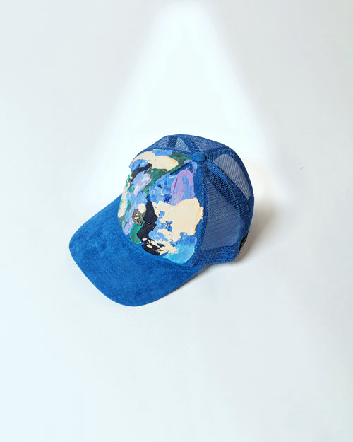 Blue Hand-Painted Caps