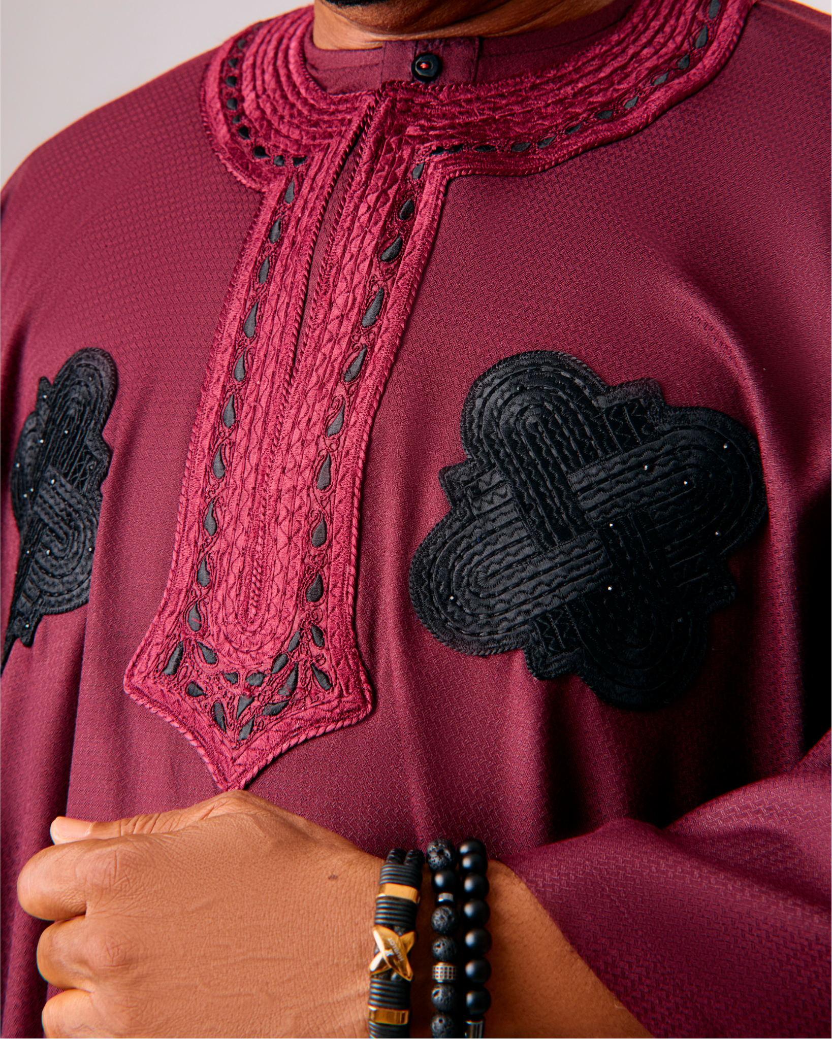 Burgundy Agbada