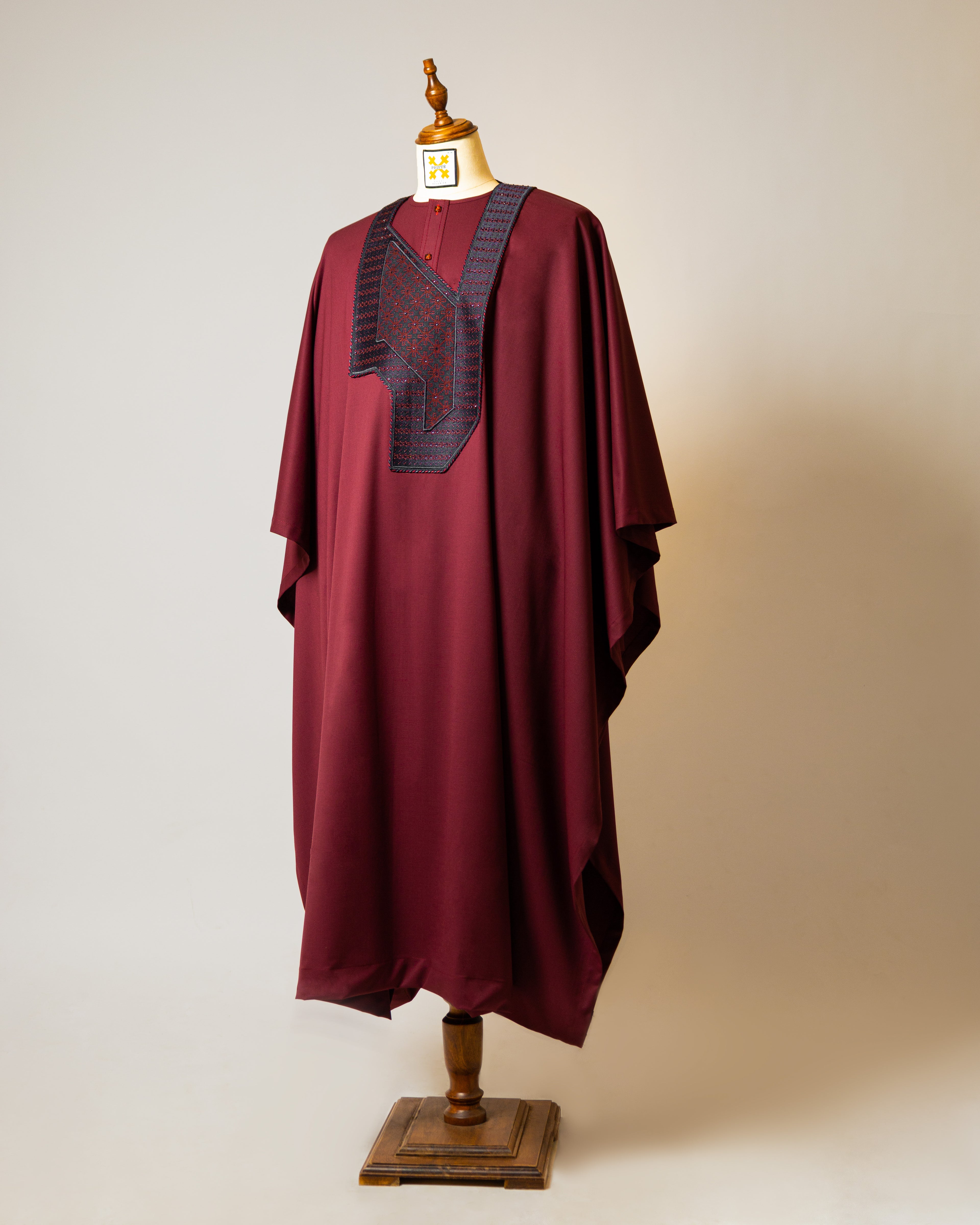 Maroon Agbada