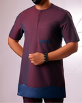 Burgundy x Navy Blue Kaftan
