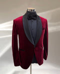 Burgundy Velvet Tuxedo (Single Breasted)