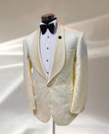 Cream-Base Damask Tuxedo (Single Breasted)