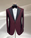Burgundy Base Damask Tuxedo (Single Breasted)