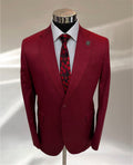 Plain Red Formal Suit (Single Breasted)