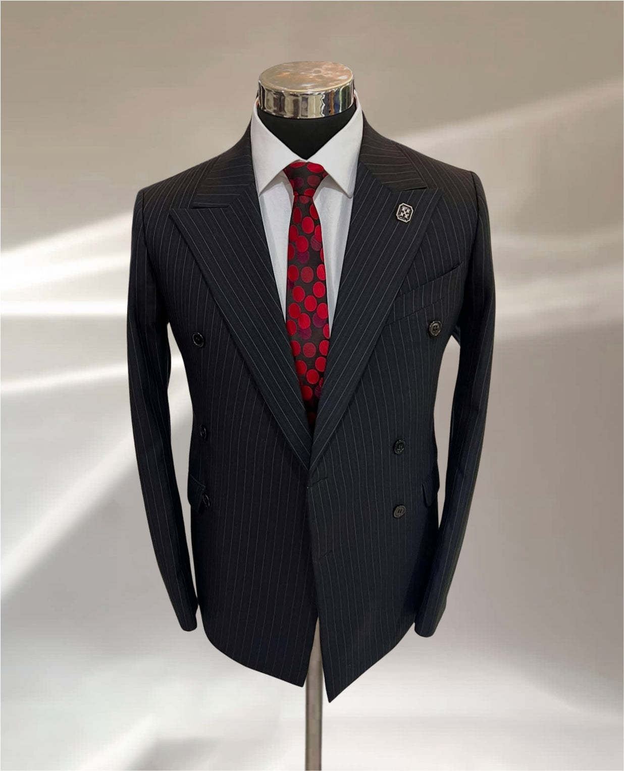 Black Pin-Striped Formal Suit (Single Breasted)