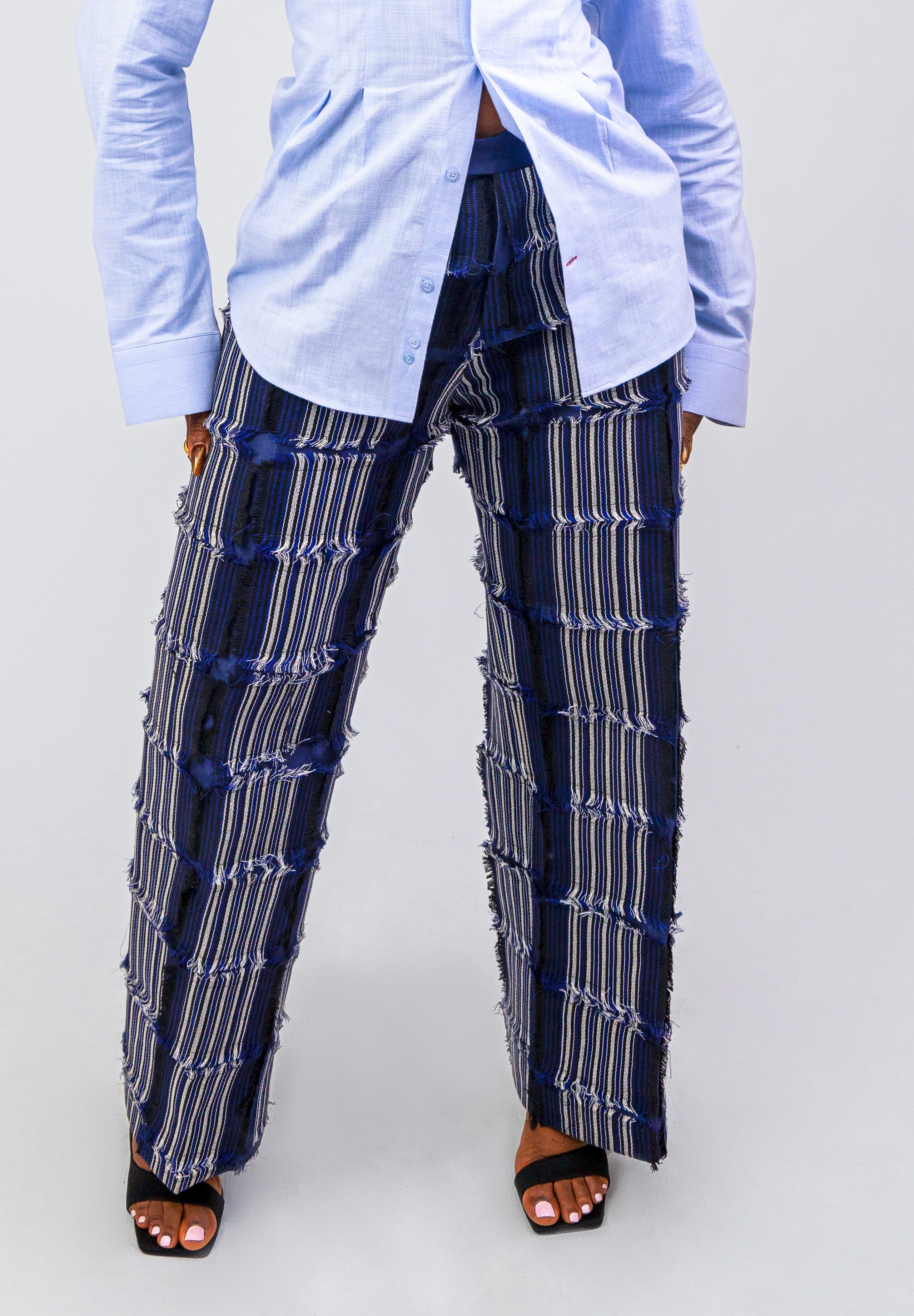 Blue Jagged Pants