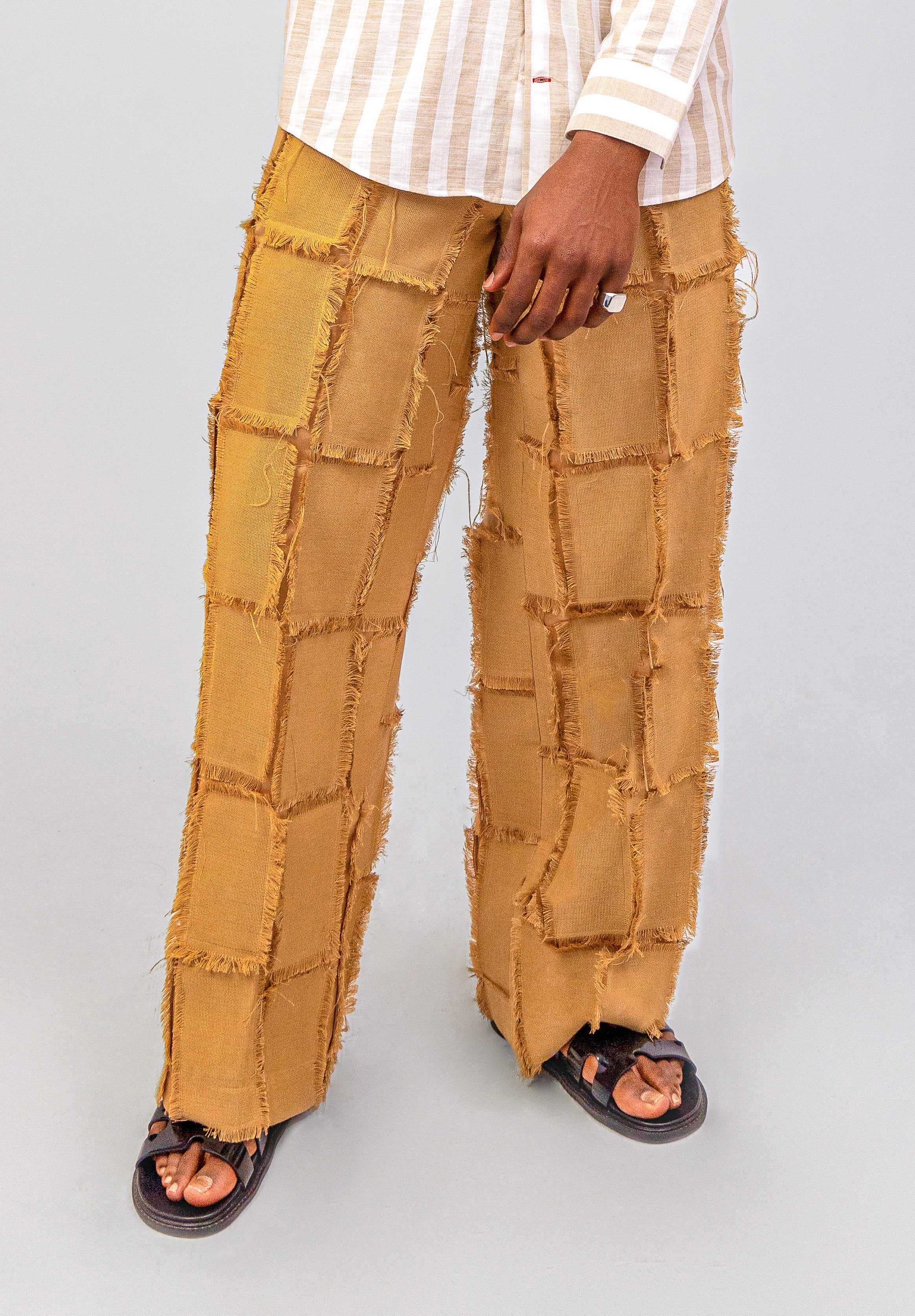 Gold Jagged Pants