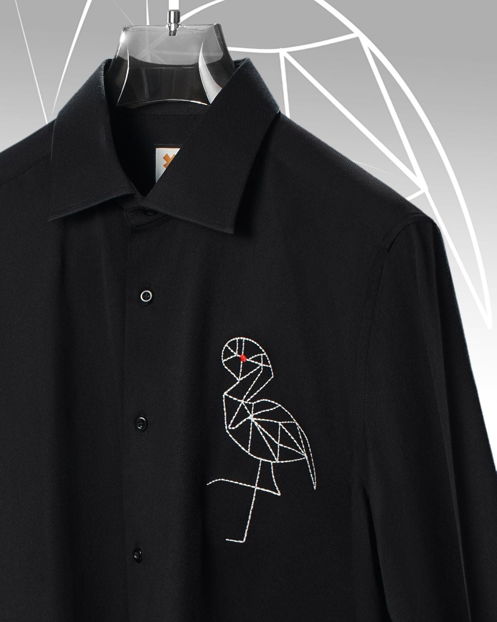 Bird Threaded Black Shirt