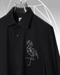 Bird Threaded Black Shirt