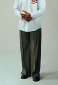 Olive-Green Georgette pants